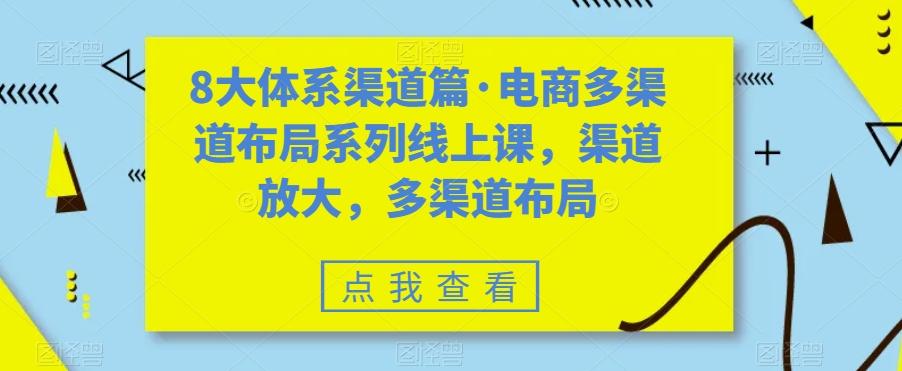 8大体系渠道篇·电商多渠道布局系列线上课，渠道放大，多渠道布局-云泽轻创网