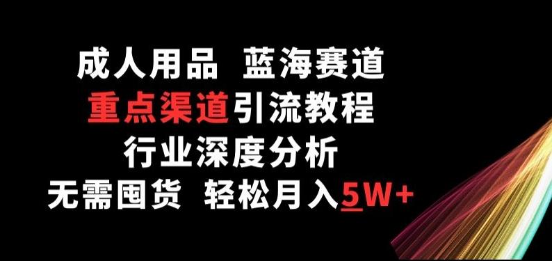 成人用品，蓝海赛道，重点渠道引流教程，行业深度分析，无需囤货，轻松月入5W+【揭秘】-云泽轻创网