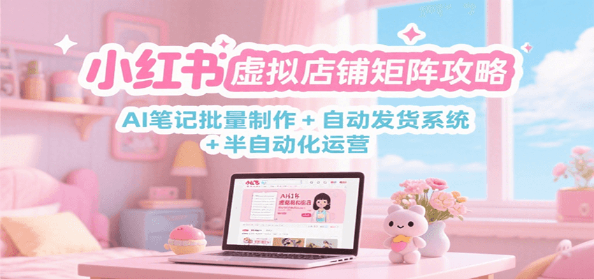 小红书虚拟店铺矩阵攻略:AI笔记批量制作 + 自动发货系统 + 半自动化运营-云泽轻创网