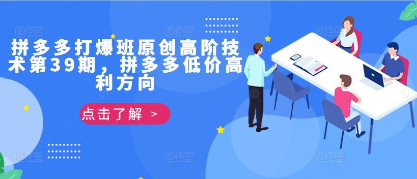 拼多多打爆班原创高阶技术第39期，拼多多低价高利方向-云泽轻创网