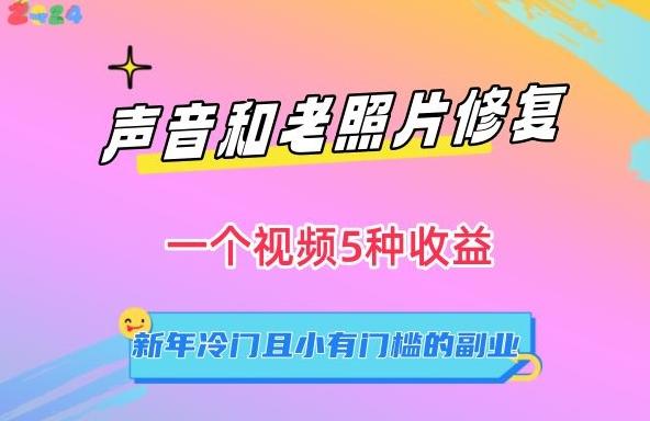 声音和老照片修复，一个视频5种收益，新年冷门且小有门槛的副业【揭秘】-云泽轻创网