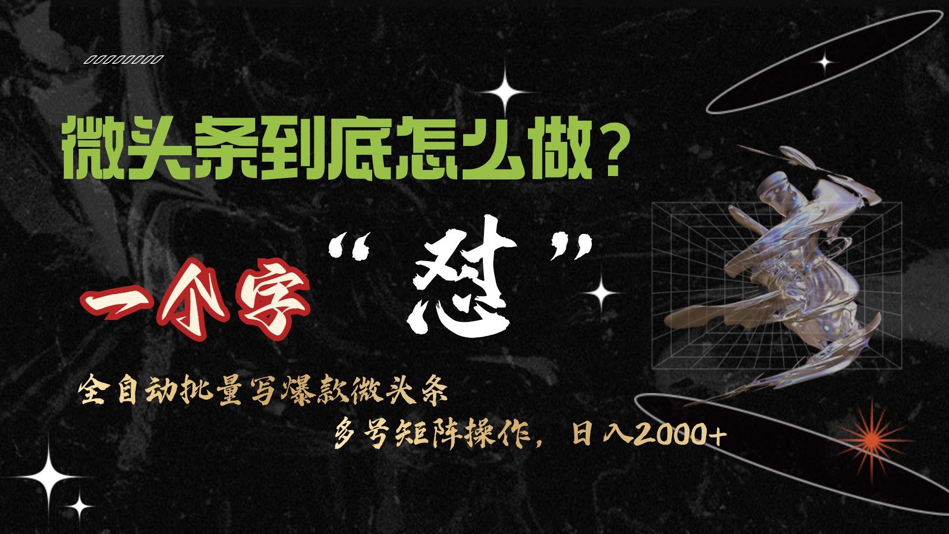 (9809期)微头条最新最强连怼操作，10分钟50条，真正解放双手，月入1w+-云泽轻创网