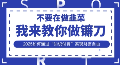 韭菜生涯终结者，我来教你做镰刀，2025如何通过“知识付费”实现财F自由【揭秘】-云泽轻创网