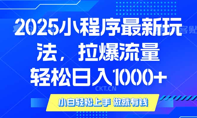 2025年小程序最新玩法，流量直接拉爆，单日稳定变现1000+-云泽轻创网