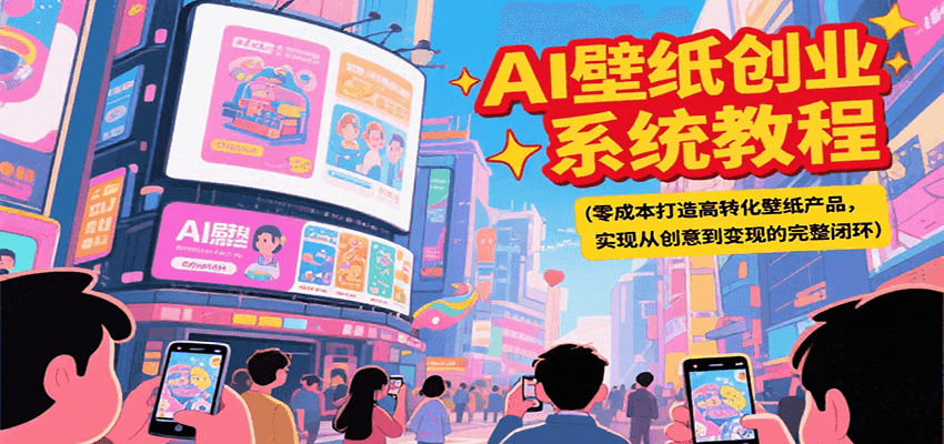 AI壁纸创业系统教程，零成本打造高转化壁纸产品，实现从创意到变现的完整闭环-云泽轻创网