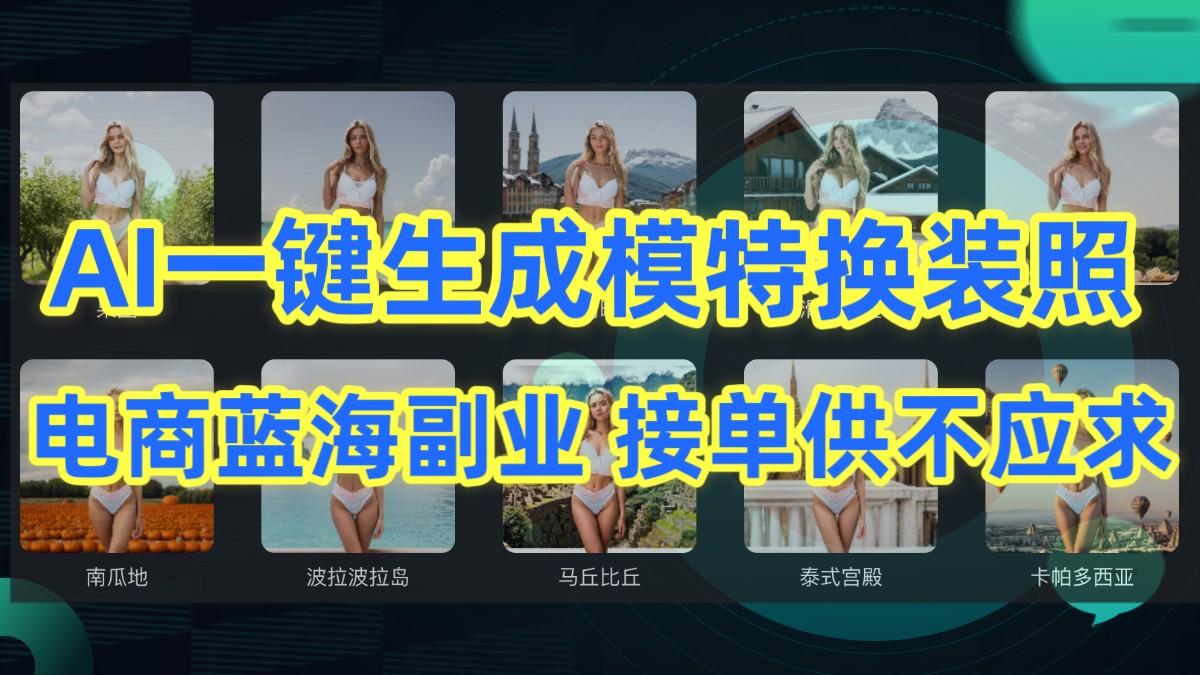 AI制作一键生成模特换装照,电商蓝海副业,接单供不应求-云泽轻创网
