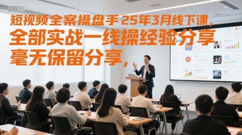 短视频全案操盘手25年3月线下课，全部实战一线操盘手经验分享，毫无保留分享，全是干货-云泽轻创网
