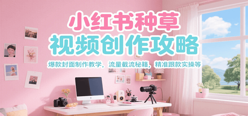 小红书种草视频创作攻略,爆款封面制作教学 ,流量截流秘籍 ,精准跟款实操等-云泽轻创网