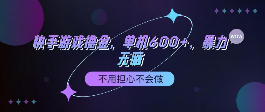 (9491期)快手游戏100%转化撸金，单机600+，不用担心不会做-云泽轻创网