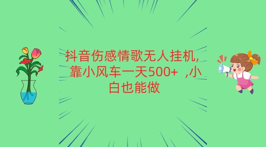 抖音伤感情歌无人挂机 靠小风车一天500+ 小白也能做-云泽轻创网