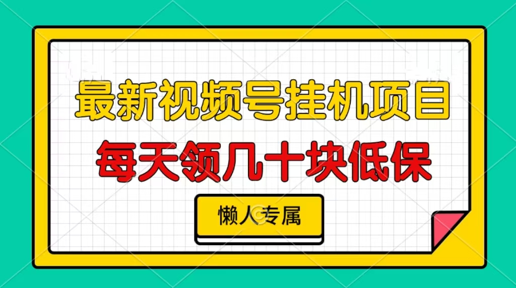 视频号挂机项目，每天几十块低保，懒人专属-云泽轻创网