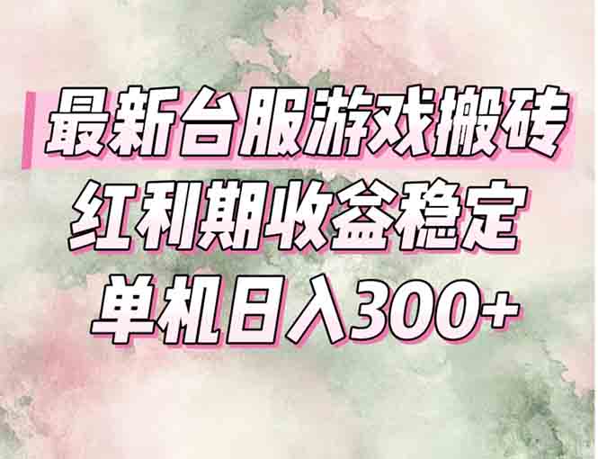 最新台服游戏搬砖，红利期收益高稳定，操作简单，小白闭眼入。-云泽轻创网