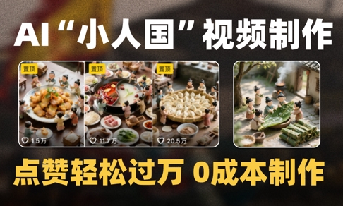 爆款1000W+播放微缩景观迷你小人国AI视频0成本制作全流程教学-云泽轻创网