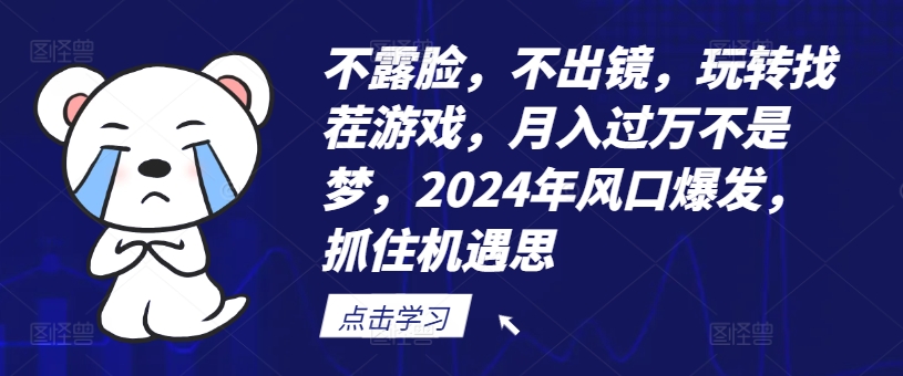不露脸，不出镜，玩转找茬游戏，月入过万不是梦，2024年风口爆发，抓住机遇【揭秘】-云泽轻创网