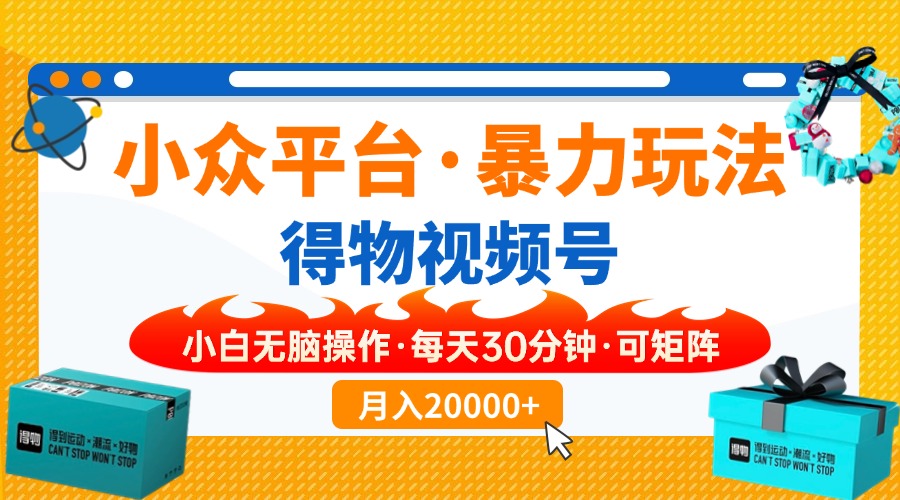 小众平台暴力玩法，一键搬运爆款视频，可矩阵小白无脑操作，每天30分钟…-云泽轻创网