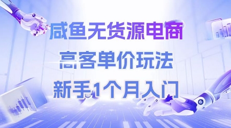咸鱼无货源电商，高客单价玩法，新手1个月入门-云泽轻创网