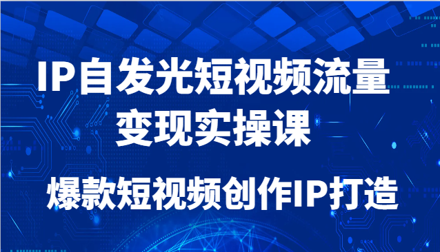 IP自发光短视频流量变现实操课，爆款短视频创作IP打造-云泽轻创网