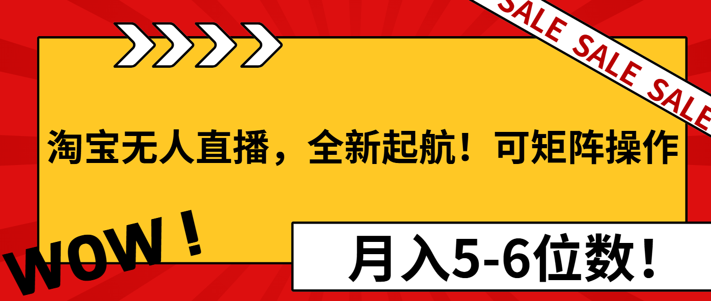 淘宝无人直播，全新起航！可矩阵操作，月入5-6位数！-云泽轻创网