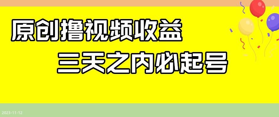 最新撸视频收益，三天之内必起号，一天保底100+【揭秘】-云泽轻创网