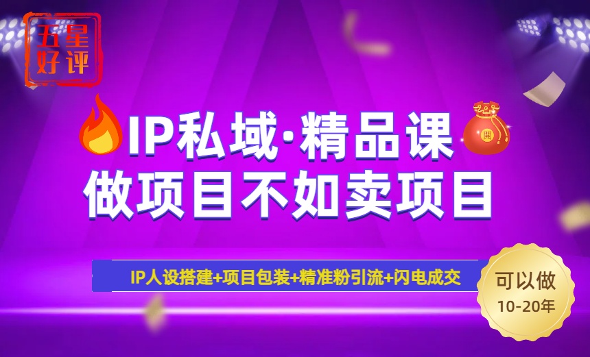 2025年“IP私域·密训精品课”，日赚3000+小白避坑年赚百万，暴力引流...-云泽轻创网