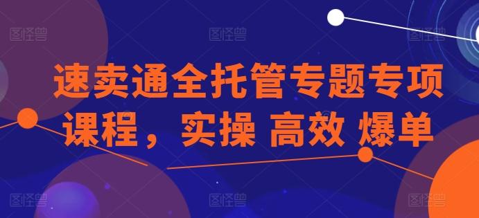 速卖通全托管专题专项课程，实操 高效 爆单-云泽轻创网