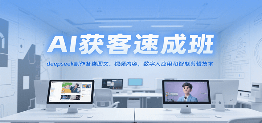 AI获客速成班,deepseek制作各类图文、视频内容,数字人应用和智能剪辑技术-云泽轻创网