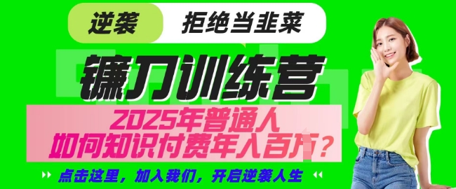 【网创项目终点站-镰刀训练营超级IP合伙人】25年普通人如何通过知识付费实现逆袭【揭秘】-云泽轻创网