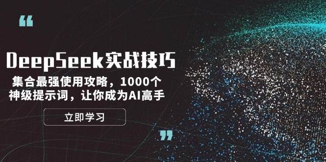 DeepSeek实战技巧:集合最强使用攻略,1000个神级提示词,让你成为AI高手-云泽轻创网