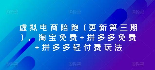 虚拟电商陪跑(更新第三期)，淘宝免费+拼多多免费+拼多多轻付费玩法-云泽轻创网