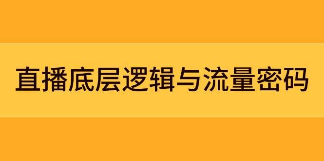 直播底层逻辑与流量密码：定位模型+案例拆解，急速流承接与数据优化全攻略-云泽轻创网