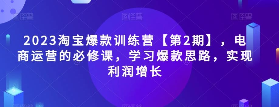 2023淘宝爆款训练营【第2期】，电商运营的必修课，学习爆款思路，实现利润增长-云泽轻创网