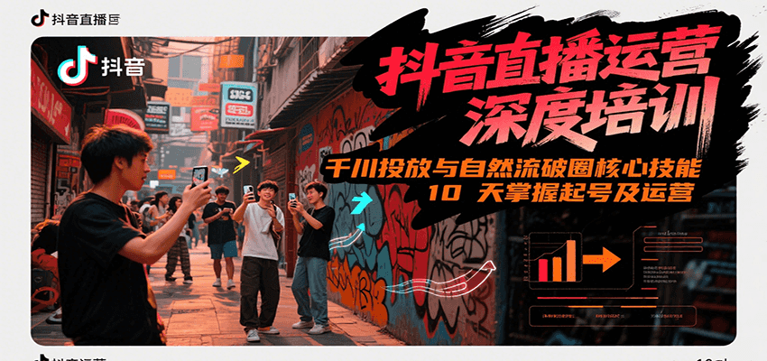 抖音直播运营深度培训，千川投放与自然流核心技能，10天掌握起号及运营(6-7月新课)-云泽轻创网