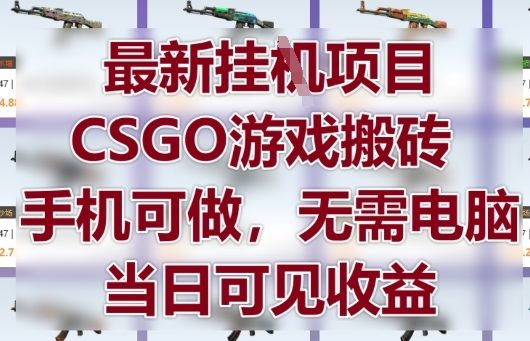 最新挂G项目，CSGO游戏搬砖，手机可做，无需电脑，当日见收益【揭秘】-云泽轻创网