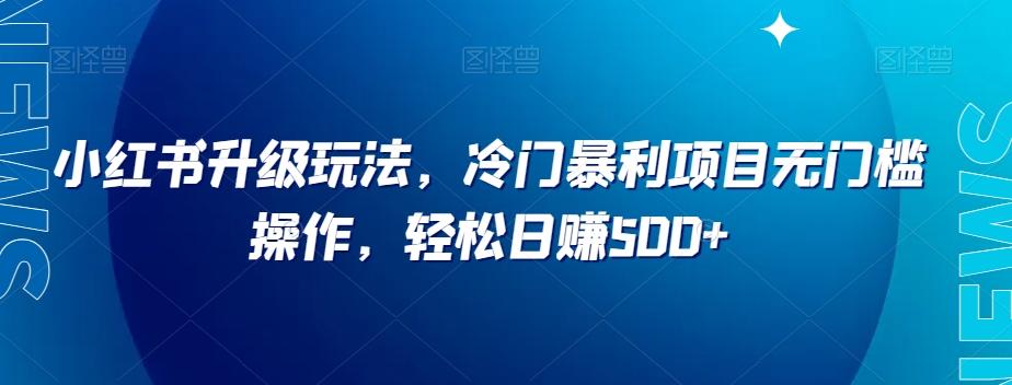 小红书升级玩法，冷门暴利项目无门槛操作，轻松日赚500+【揭秘】-云泽轻创网