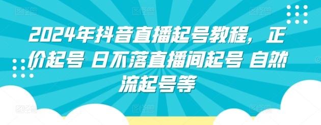 2024年抖音直播起号教程，正价起号 日不落直播间起号 自然流起号等-云泽轻创网