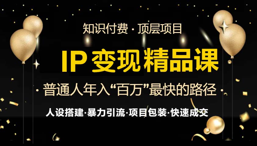 IP变现最新精品课程，知识付费全流程+最强引流术+小白避坑指南-云泽轻创网