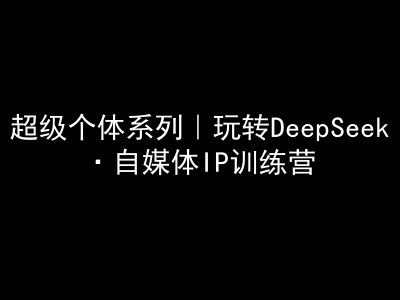 超级个体系列，玩转DeepSeek·自媒体IP训练营，deepseek教程-云泽轻创网